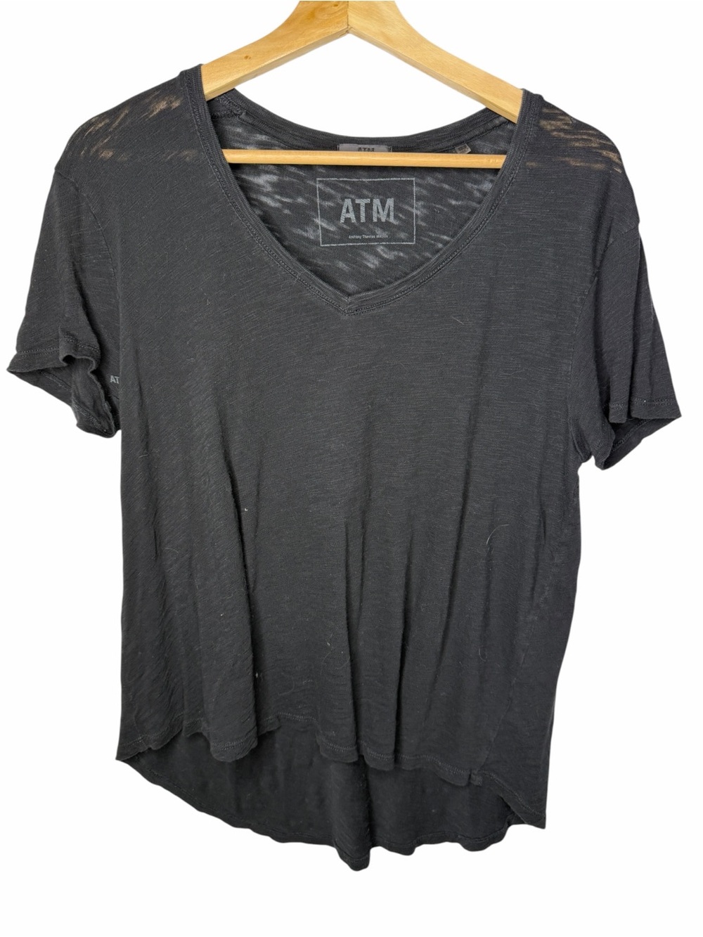 ATM Anthony Thomas Melillo Black Crewneck Tee